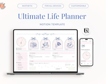 2026 Notion Life Planner Template, Coquette Dashboard (Digital Download)