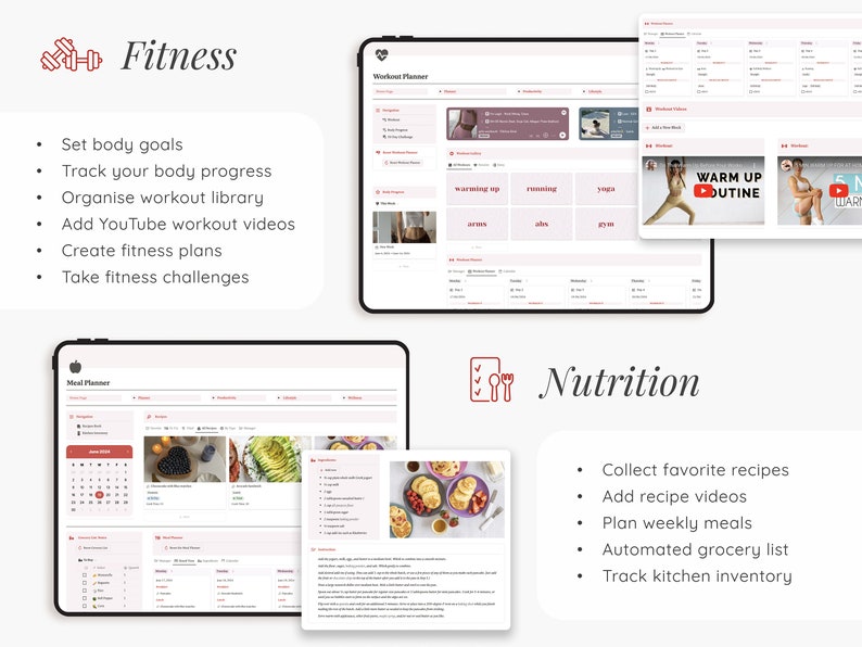 2026 Notion Life Planner Template, Coquette Dashboard (Digital Download) image 7