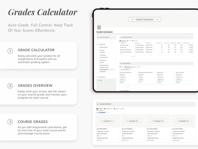 University Student Planner Notion Template, ADHD Study Dashboard (Digital Download) image 8