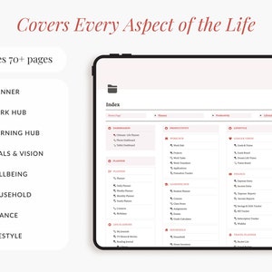 2026 Notion Life Planner Template, Coquette Dashboard (Digital Download) image 2