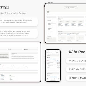 University Student Planner Notion Template, ADHD Study Dashboard (Digital Download) image 5