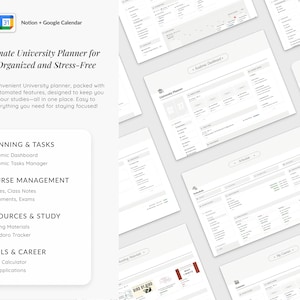 University Student Planner Notion Template, ADHD Study Dashboard (Digital Download) image 3