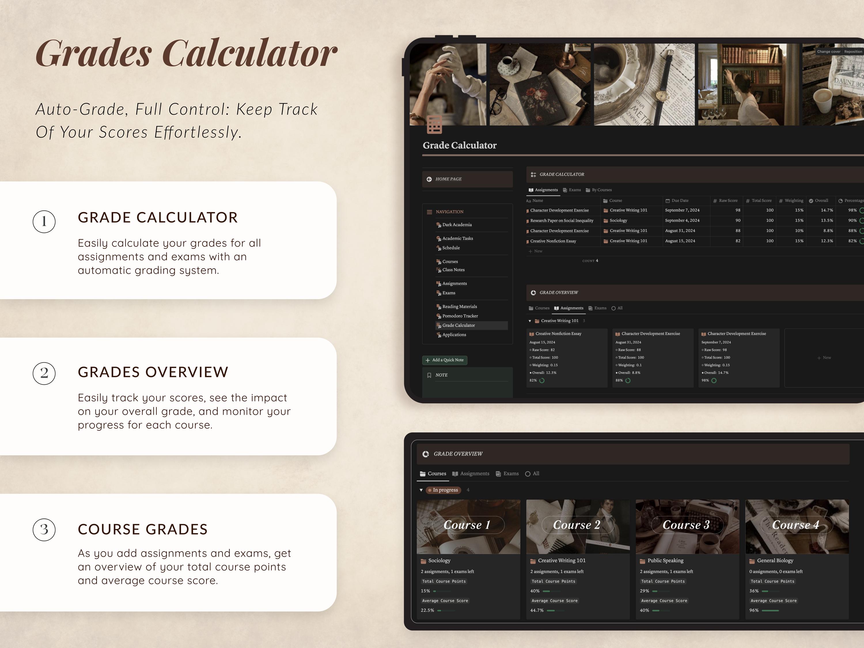 Dark Academia Notion Template Notion Student Planner Notion Academic Dark Academia Notion Template Notion Student Planner Notion Academic