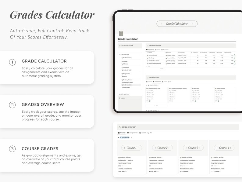 Notion Academic Planner, ADHD Student Dashboard & Assignment Tracker ...