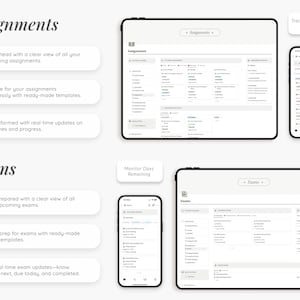 University Student Planner Notion Template, ADHD Study Dashboard (Digital Download) image 7