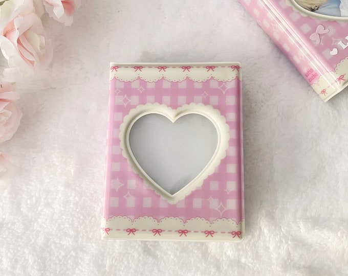 Pink Gingham Ribbon Collectbook Binder for photocard and photos