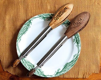 Gepersonaliseerde houten keukengerei, walnoot keukengerei, handgemaakte houten keukenclip, houten clip, houten kookgerei