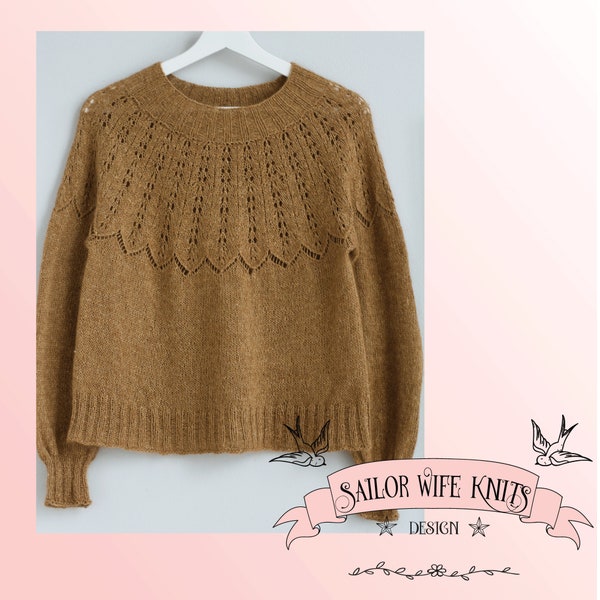 Knitting pattern The Phoenix sweater-Knitting Pattern-Topdown-Round yoke-PDF Knitting pattern- Sailor Wife Knits- Top-Down- Seamless