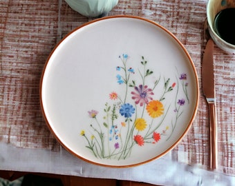 Handmade Wildflower Ceramic Plate 8