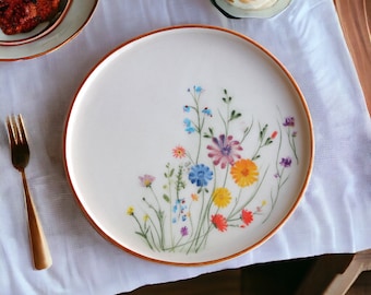 Handmade Wildflower Ceramic Plate 8