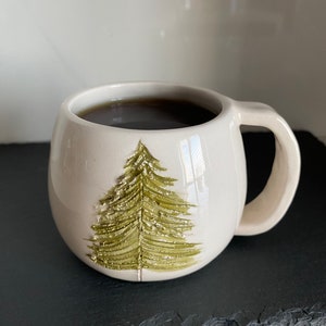 Handmade Ceramic Mug - Coffee Mug Pottery - Ceramic Tea Cups - Pottery Mug - Office Mug - Christmas Gift - Winter Tree Ceramic Coffee Mug