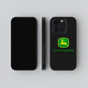 Shockproof JOHN DEERE carbon and black design phone case for iPhone and Samsung models, JOHN deere accessories, protective phone case, gift image 5