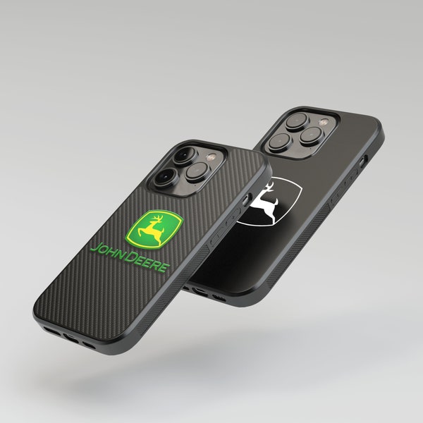 Étui pour téléphone antichoc JOHN DEERE en carbone et noir pour modèles Iphone et Samsung, accessoires JOHN DEERE, étui de protection pour téléphone, cadeau