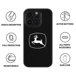 Shockproof JOHN DEERE carbon and black design phone case for iPhone and Samsung models, JOHN deere accessories, protective phone case, gift Design 2