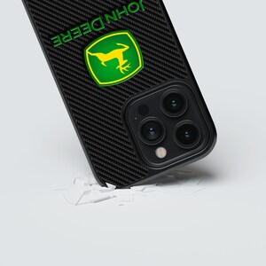 Shockproof JOHN DEERE carbon and black design phone case for iPhone and Samsung models, JOHN deere accessories, protective phone case, gift image 6