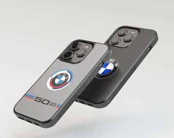 Logo BMW antichoc, coque de portable Jahre pour modèles iPhone et Samsung, coque de portable solide et mince, accessoires Bmw, coque faite main, légère