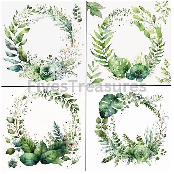 70 Item Greenery Watercolor PNG,Greenery Bundle Clipart,Botanical Clipart,Watercolor Clipart,Wedding Clipart,Foliage Clipart, Commercial Use