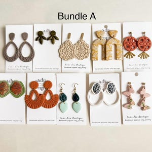 Handmade Polymer Clay Earring Bundle | Boho Statement Jewelry