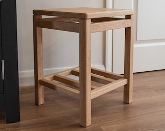 Modern oak side table for living room or coffee Nook, Made in England