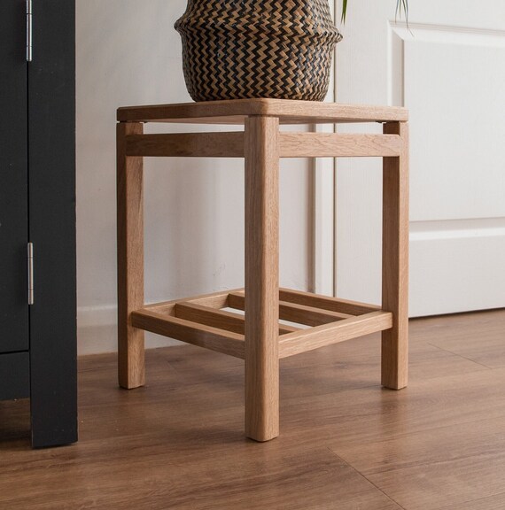Side Table in Light Oak Oak Table for Living Room Tall Indoor