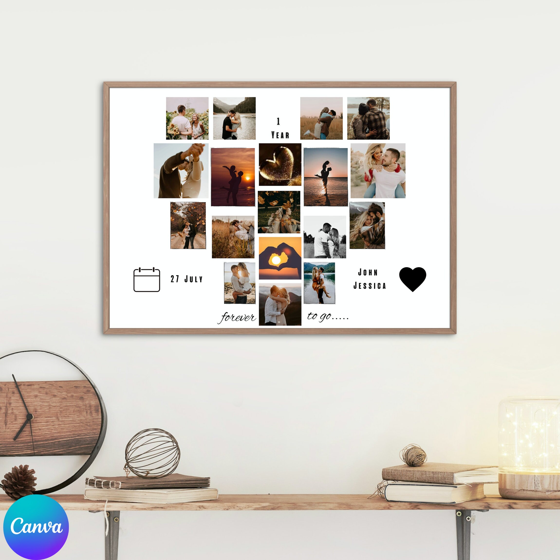 First Anniversary Gifts for Boyfriend, 1 Year Anniversary Gift for Husband,  Number One Collage, One Year Anniversary Gifts, For Girlfriend