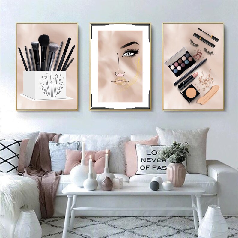 Makeup Wall Art, Woman Print-makeup Wall Art, Fashion Prints, Makeup Prints, Beauty Salon Decor ...