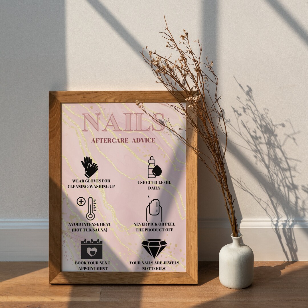 Nails Aftercare Wall Art Nails Wall Art Manicure Aftercare Etsy