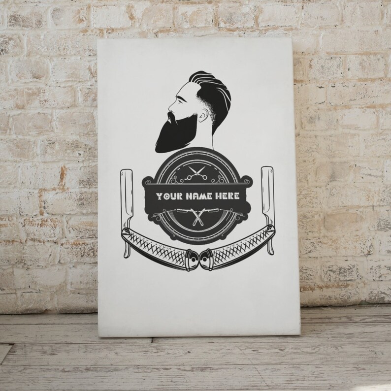 Decor Set Wall Art Personalized Barber Haircut