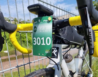 Curved race number holder for cycling, gravel, road bike, MTB, race, RTF, cycling marathon, Go Pro Mount Aero