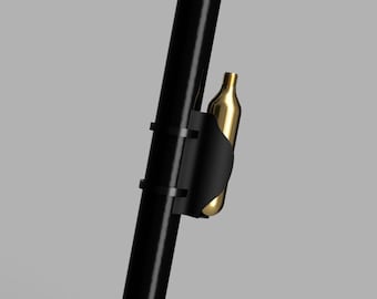 CO2 cartridge holder for seatpost frame, 16g cartridge, bicycle, road bike, gravel bike, puncture repair kit, punctures, cable ties