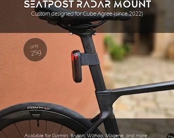 Suporte para luz de radar Cube Agree no canote do selim - Garmin Varia Bryton Wahoo Magene para bicicleta, bikepacking, gravel e bicicleta de estrada.