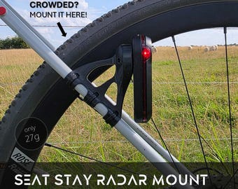 Uchwyt na światło radarowe do sztycy podsiodłowej pod kątem 45 stopni - brak miejsca na sztycy - Garmin Varia Bryton Wahoo Trackr Magenta Gravel bike Bikepacking