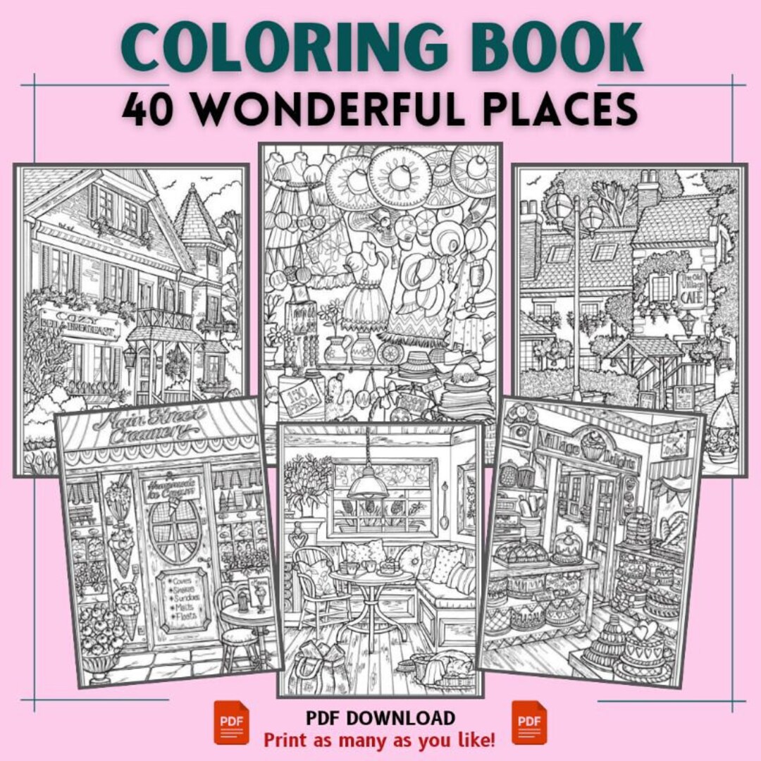 386 Pages Printable Coloring Book for Kids Adults Stress Relief