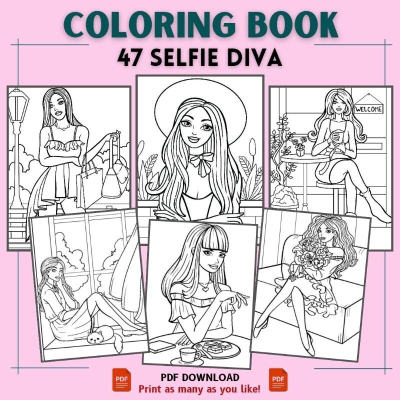 386 Pages Printable Coloring Book for Kids Adults Stress Relief