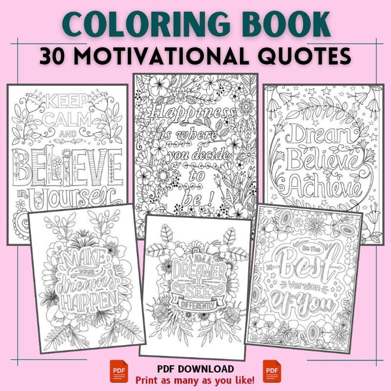 386 Pages Printable Coloring Book for Kids Adults Stress Relief