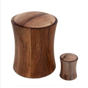 Small memorial handmade walnut wooden urn - EO-2 small
