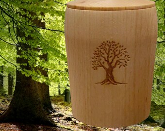 Small memorial handmade beech tree urn - EB3-DR small