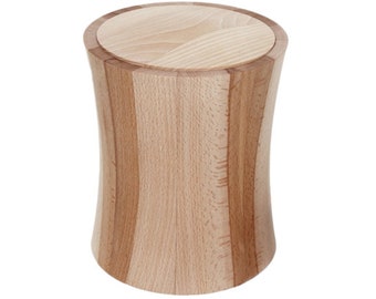 Handmade  beech wooden human ashes urn - EB-2