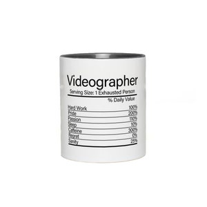 Videographer Nutrition Facts Mug