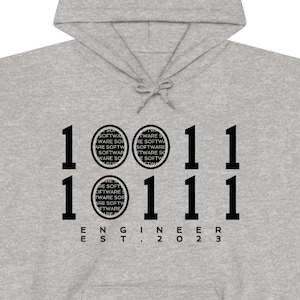 Est. 2023 Software Engineer Hoodie, Computer Science, Unisex, Class of 2023, Engineering Hoodie, Engineer Hooded Sweatshirt,Engineering Gift