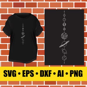Redigerbara PLANETÄRA UPPRIKTNING T-shirt Design vektormallar överföringar bildfiler stencil svg eps ai dxf png
