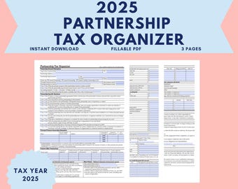2025 Partnerschaft Steuer Organizer - (Digitaler Download)