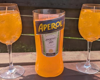 Aperol Spritz-kaarsenset – handgemaakte gel- en sojawascocktailkaarsen