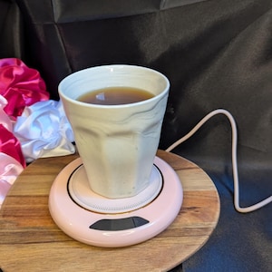 Calentador de taza USB portátil: temperatura perfecta, en cualquier momento, manteniendo su bebida, té, café caliente y tibia - Temperatura ajustable