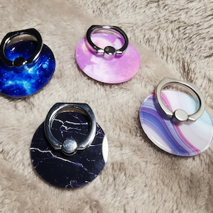 Cell Phone Mobile Telephone Ring Holder Stand 360 degree Rotation Finger Grip  Space Painting Style