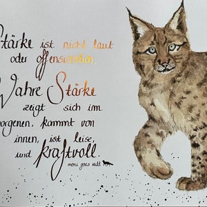 Poster Luchs Wandbild Stärke 40x20cm bronze monigoeswild