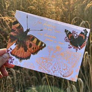 Karte Grußkarte Schmetterling Admiral bronze Chance Veränderung