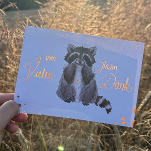 Karte Waschbär Danke bronze moni goes wild