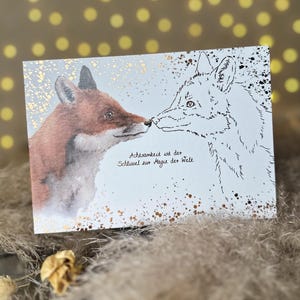 Grußkarte Fuchs Füchse Persönlichkeitsentwicklung Botschaft der Tiere moni goes wild bronze