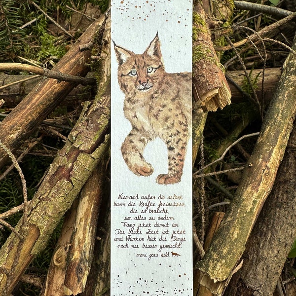 Lesezeichen Luchs Waldtier Bronze moni goes wild